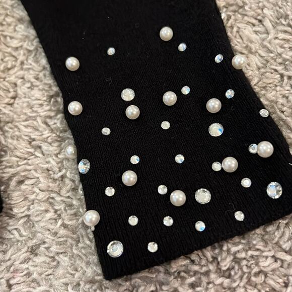NWT LIV Milano Sweater NWT Black Small 4 6 Pearl Rhinestone Formal Cocktail NEW - Picture 7 of 16